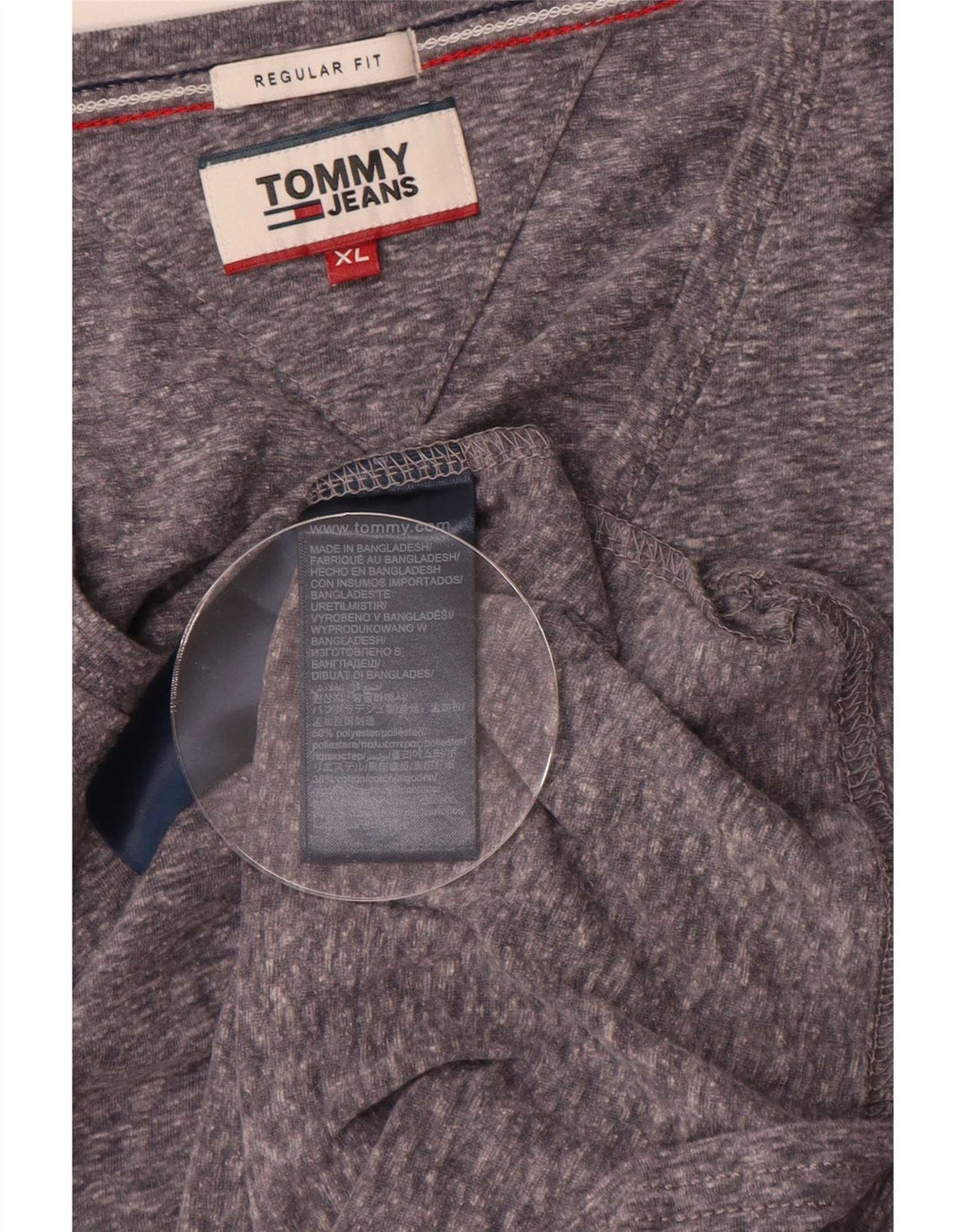 Męska koszulka T-shirt o regularnym kroju Tommy Hilfiger, XL, szary, nakrapiany poliester