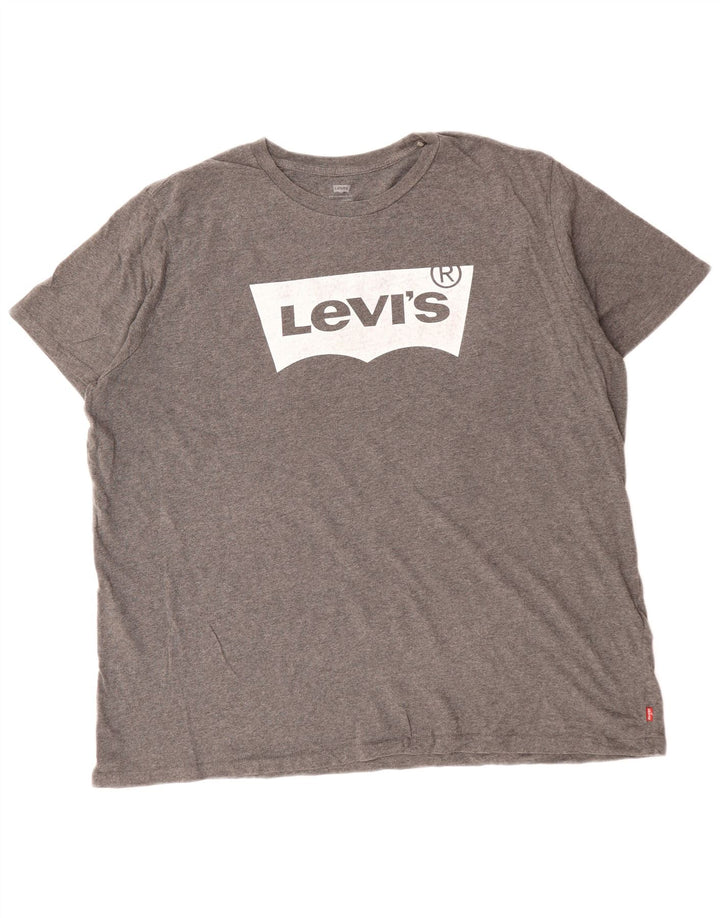 Męski T-shirt z grafiką LEVI'S Top 2XL, szara bawełna