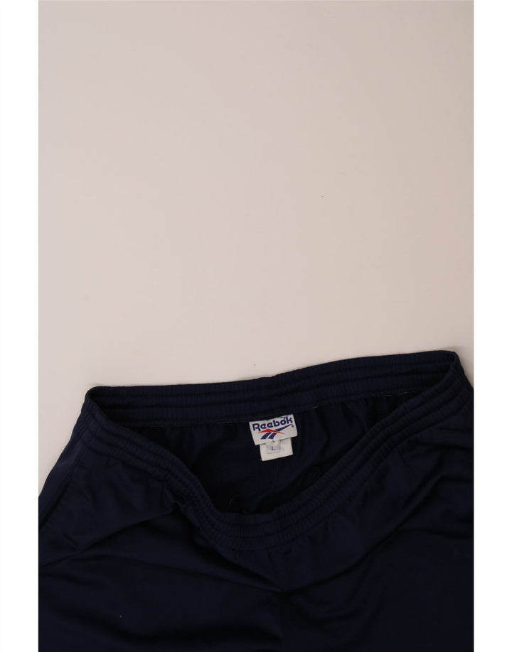 REEBOK Mens Tracksuit Trousers Large Navy Blue Polyester Vintage Reebok and Second-Hand Reebok from Messina Hembry 