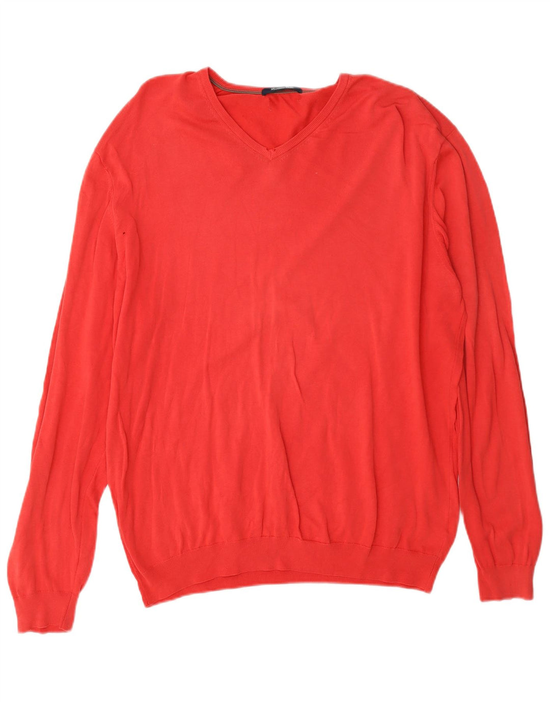 Męski sweter Massimo Dutti z dekoltem w kształcie litery V, duży, czerwony