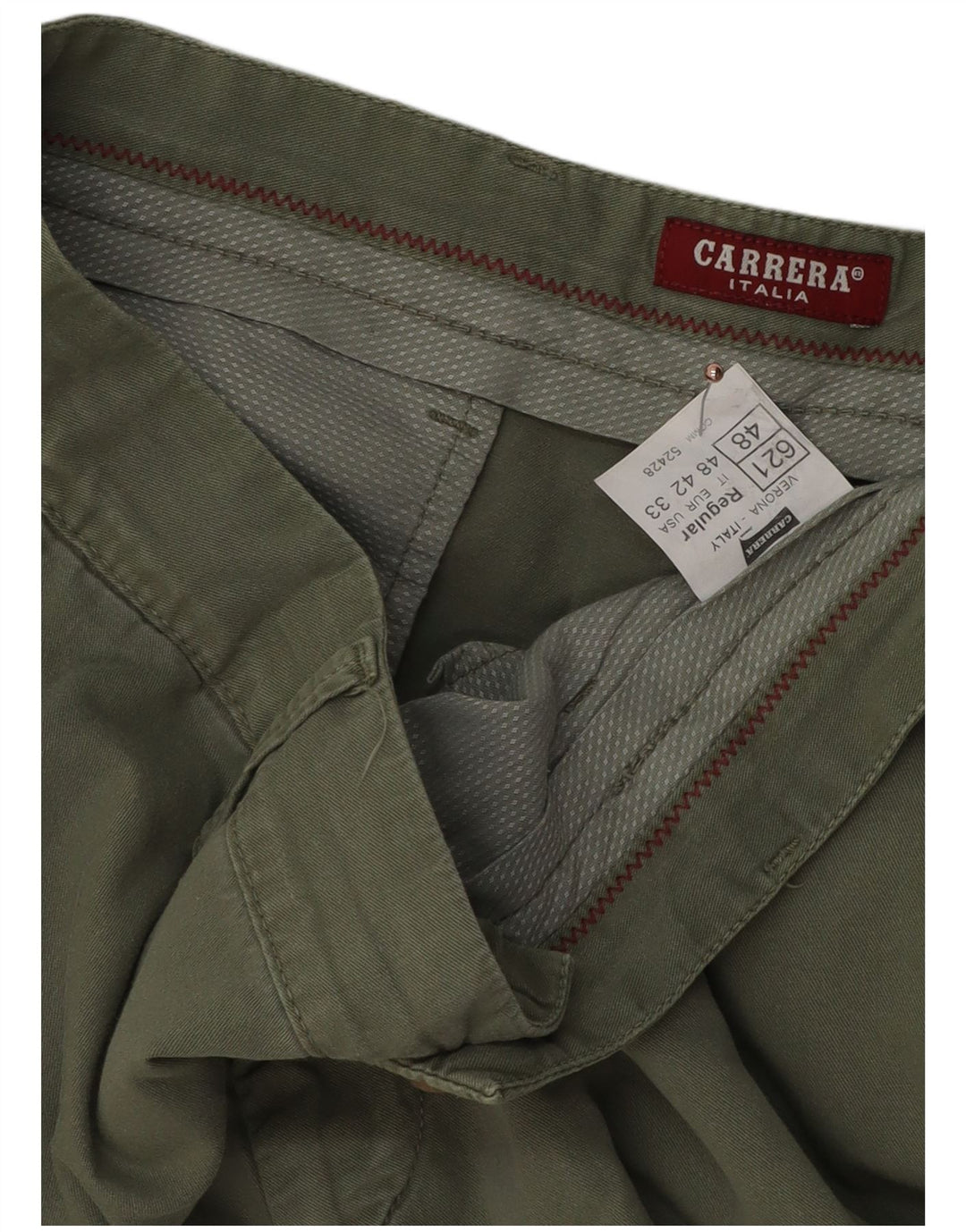 Męskie spodenki chino Carrera IT 48 Medium W33, bawełna khaki