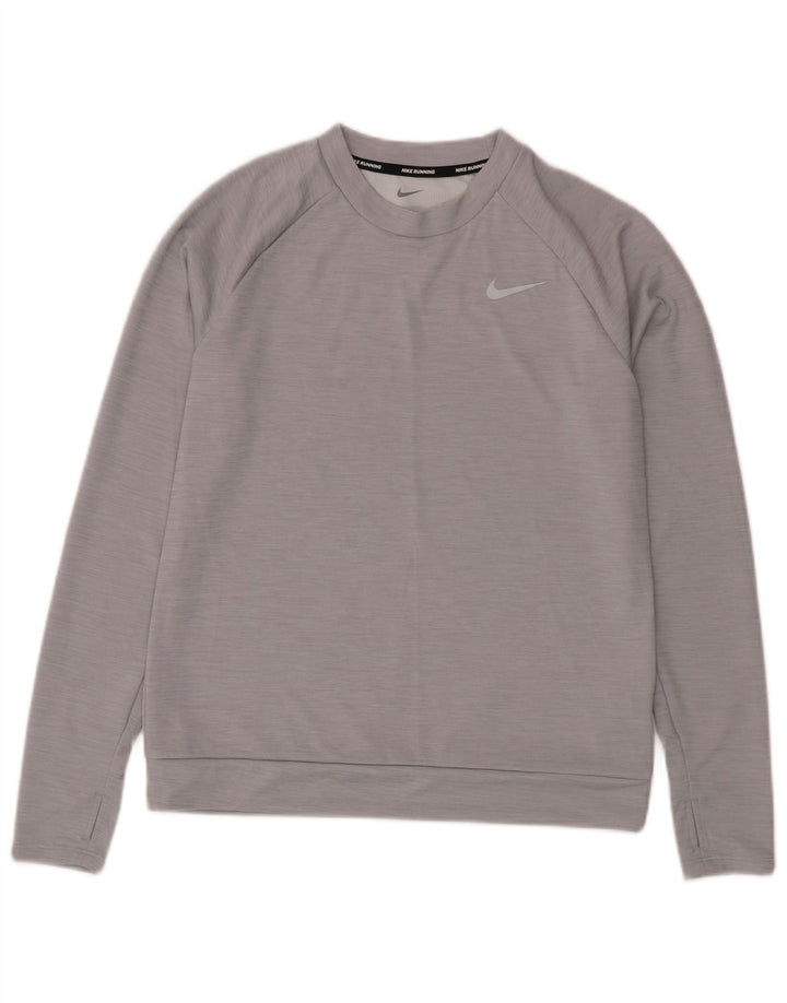 Damski sweter dresowy Nike UK 10, mały, szary, nakrapiany poliester