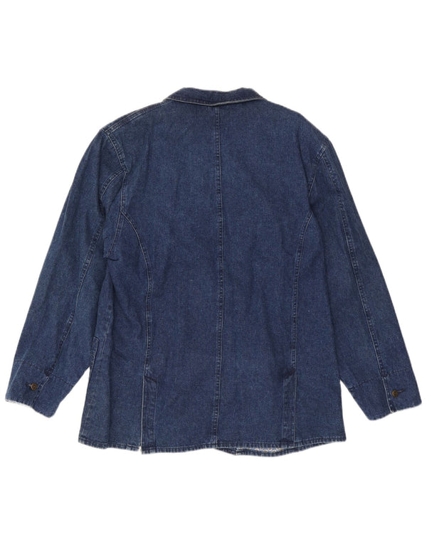 Blues Club Womens 2 Button Denim Blazer Jacket UK 16 Large Navy Blue Cotton