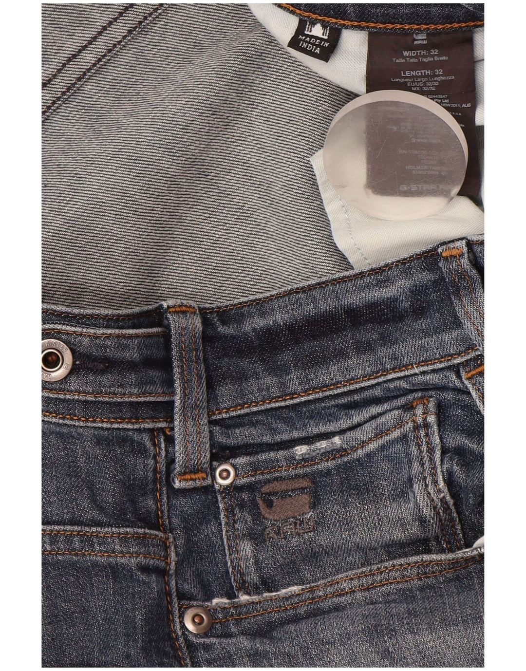 Męskie zwężane dżinsy G-Star W32 L32 Granatowa bawełna