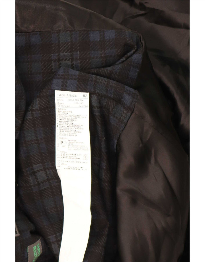 Płaszcz męski Benetton IT 52 XL, czarny akryl
