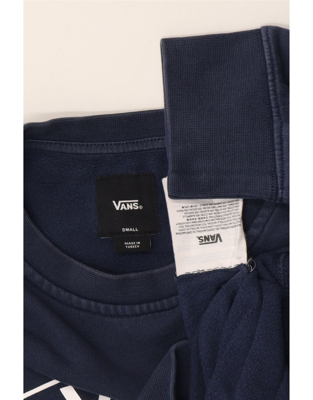 Męski sweter z grafiką VANS, mały, granatowy, bawełniany