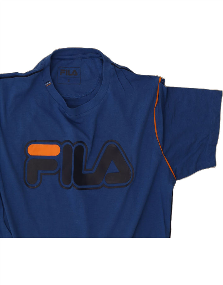 FILA Mens Graphic T-Shirt Top Small Blue Cotton Vintage Fila and Second-Hand Fila from Messina Hembry 