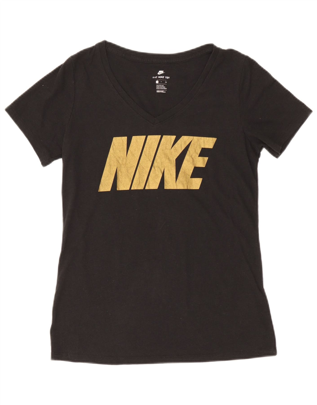 Damski T-shirt NIKE o sportowym kroju z grafiką Top UK 10, mały, czarny poliester
