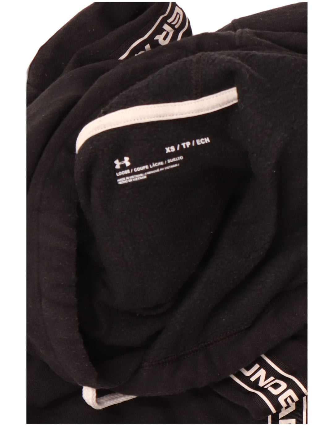 UNDER ARMOUR Damski sweter oversize z kapturem i grafiką, UK 6 XS, czarny