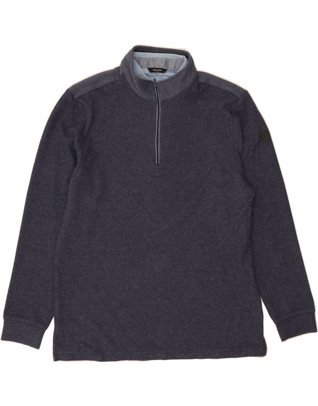 PIERRE CARDIN Mens Zip Neck Sweatshirt Jumper Large Navy Blue Vintage Pierre Cardin and Second-Hand Pierre Cardin from Messina Hembry 