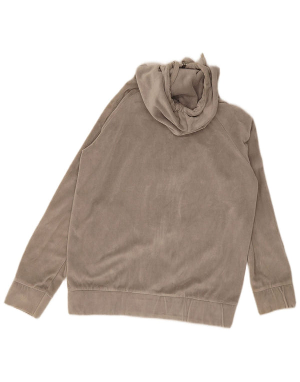 Damski sweter z kapturem Ellesse, welurowy, UK 14, średnioszary, bawełniany