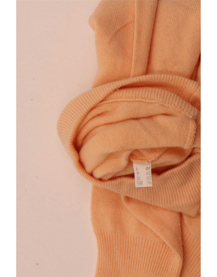 Sweter damski w stylu vintage z golfem IT 44 Średnia pomarańczowa wełna