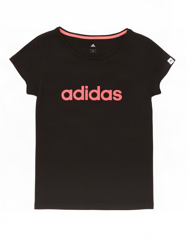 Damska koszulka Adidas Climalite z grafiką Top UK 10, mała, czarna bawełna