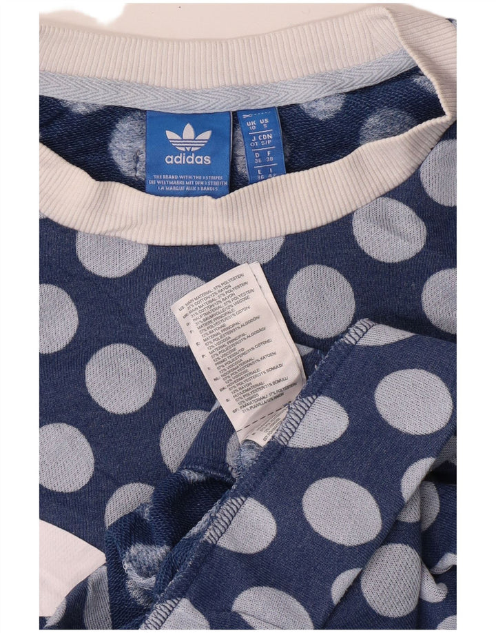 Damska bluza Adidas Graphic Jumper UK 10 Mały niebieski poliester