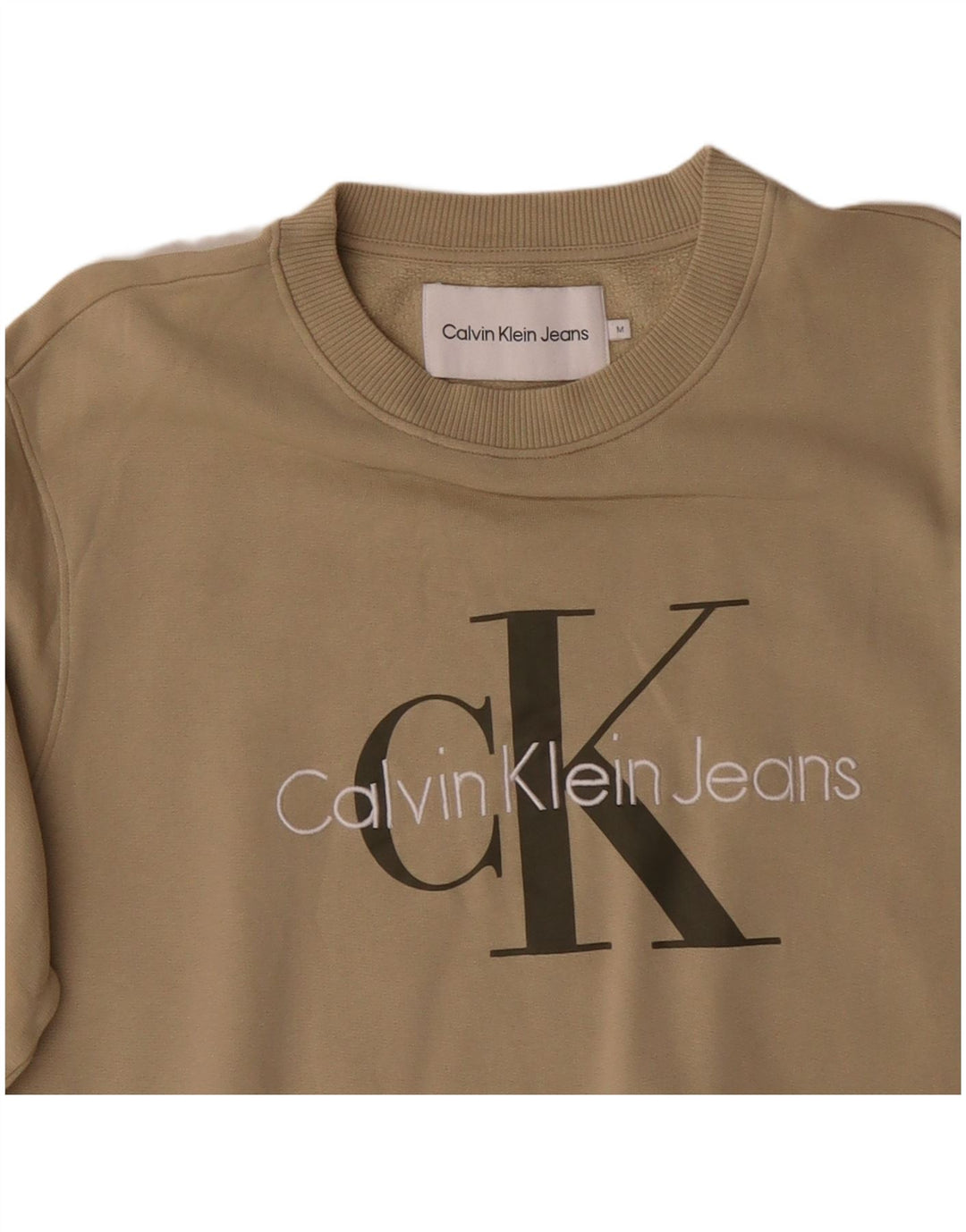 Męska bluza z kapturem CALVIN KLEIN JEANS w kolorze średniego beżu, bawełniana
