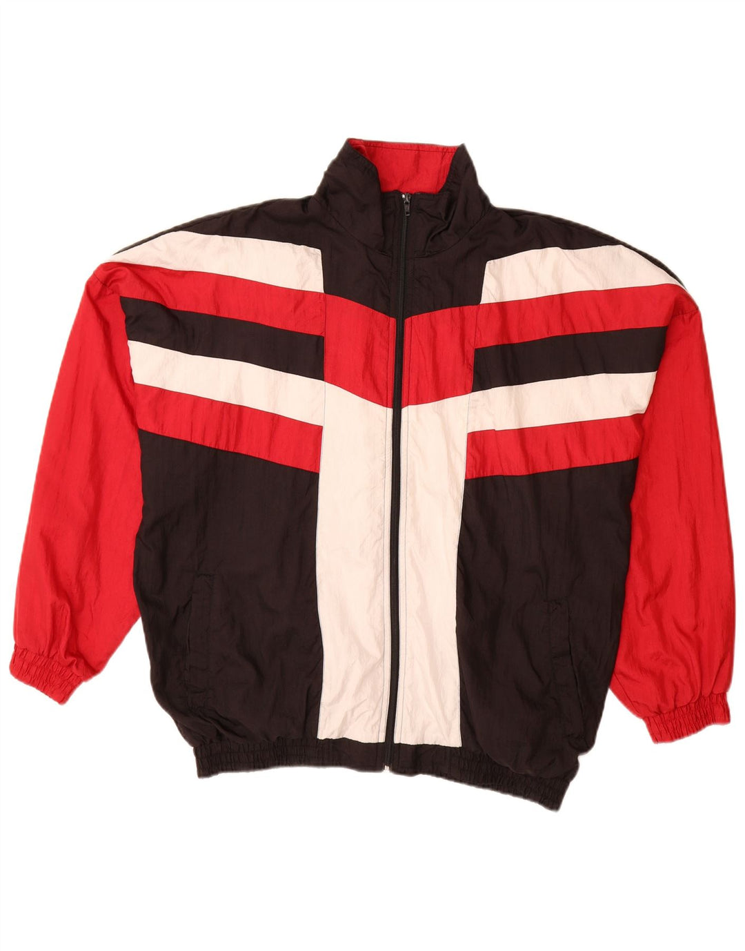 Męska kurtka dresowa VINTAGE XL, wielokolorowy poliamid z blokami kolorów