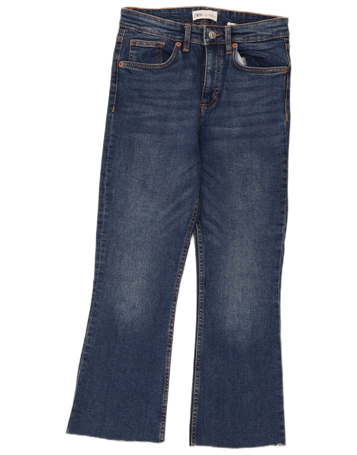 Damskie jeansy Crop Flared Zara EU 38 Small W28 L24 Niebieskie bawełniane
