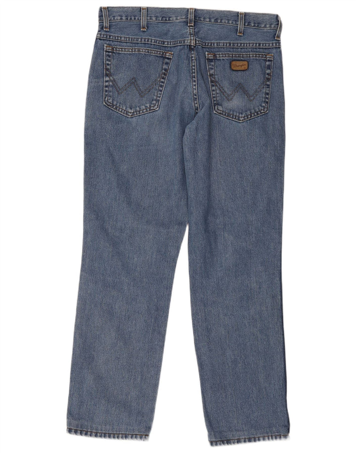 Męskie proste dżinsy Wrangler W36 L34, niebieskie, bawełniane