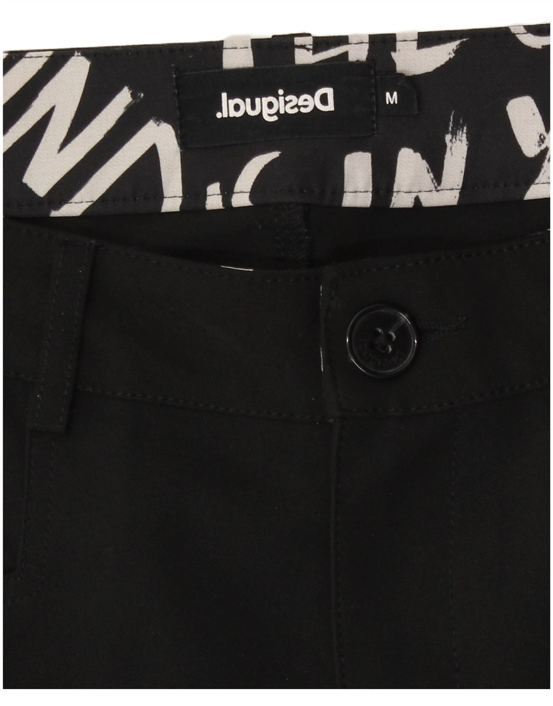 Damskie spodnie typu slim casual, Desigual, średnie W28 L28 czarne