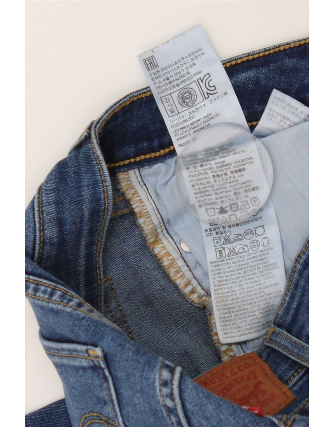 Damskie jeansy Levi's 714 Straight W25 L34 Niebieskie bawełniane