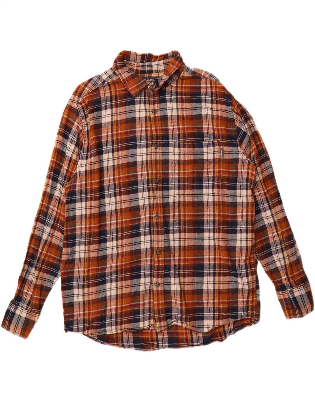 Męska koszula flanelowa Eddie Bauer XL w brązową kratę, bawełniana