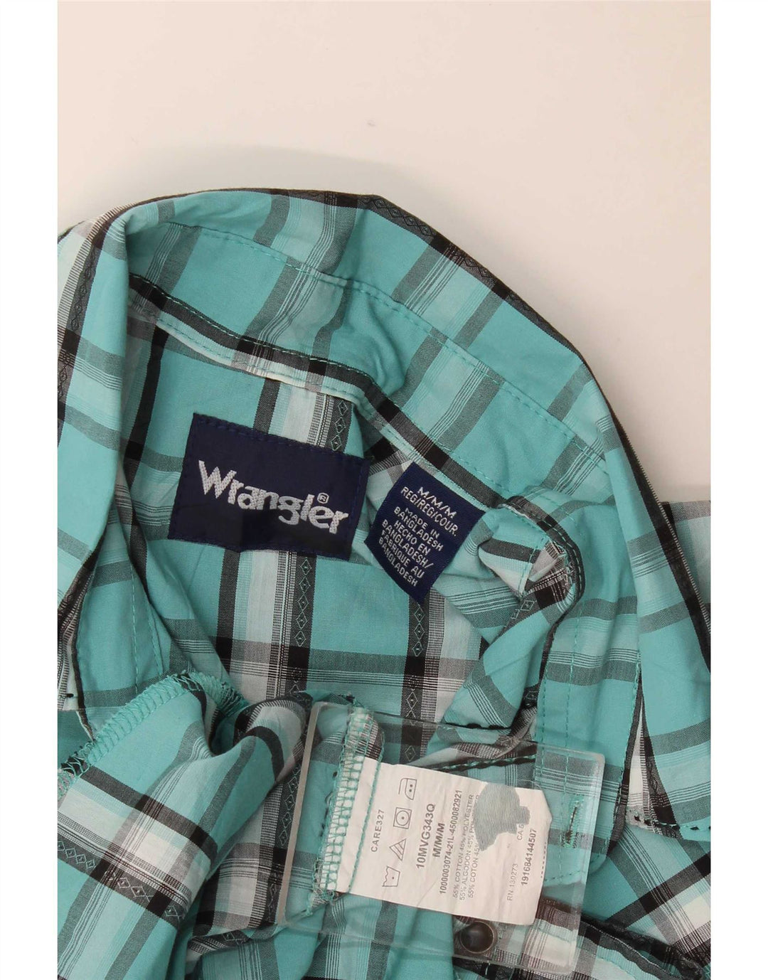 Koszula męska Wrangler, bawełniana, w średnią turkusową kratkę