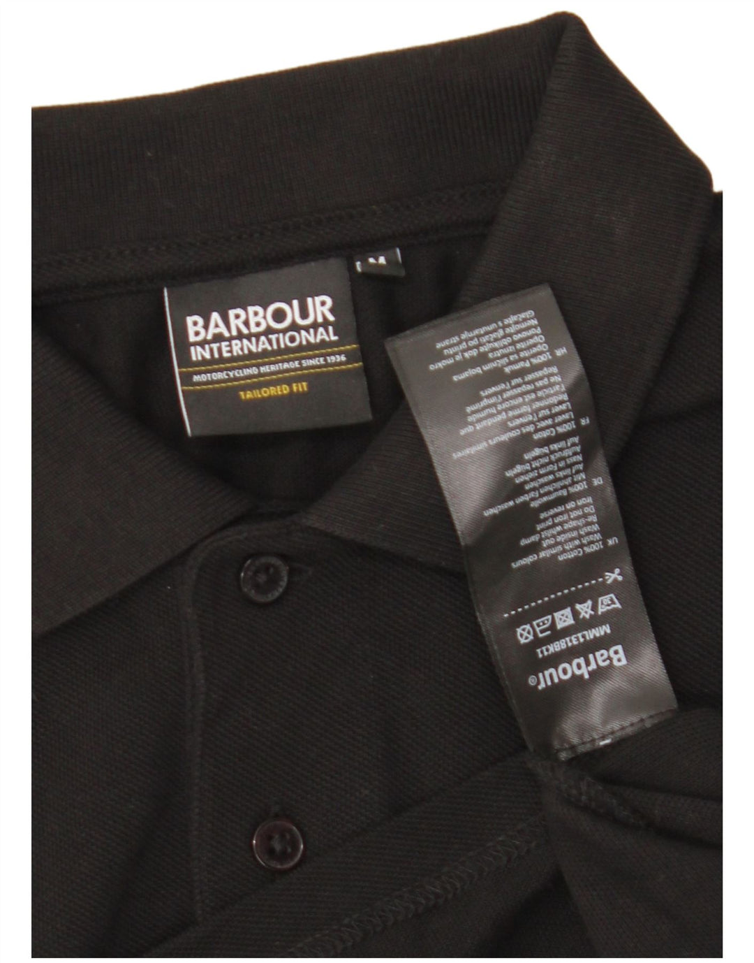 Męska koszulka polo Barbour, średnia czarna, bawełniana