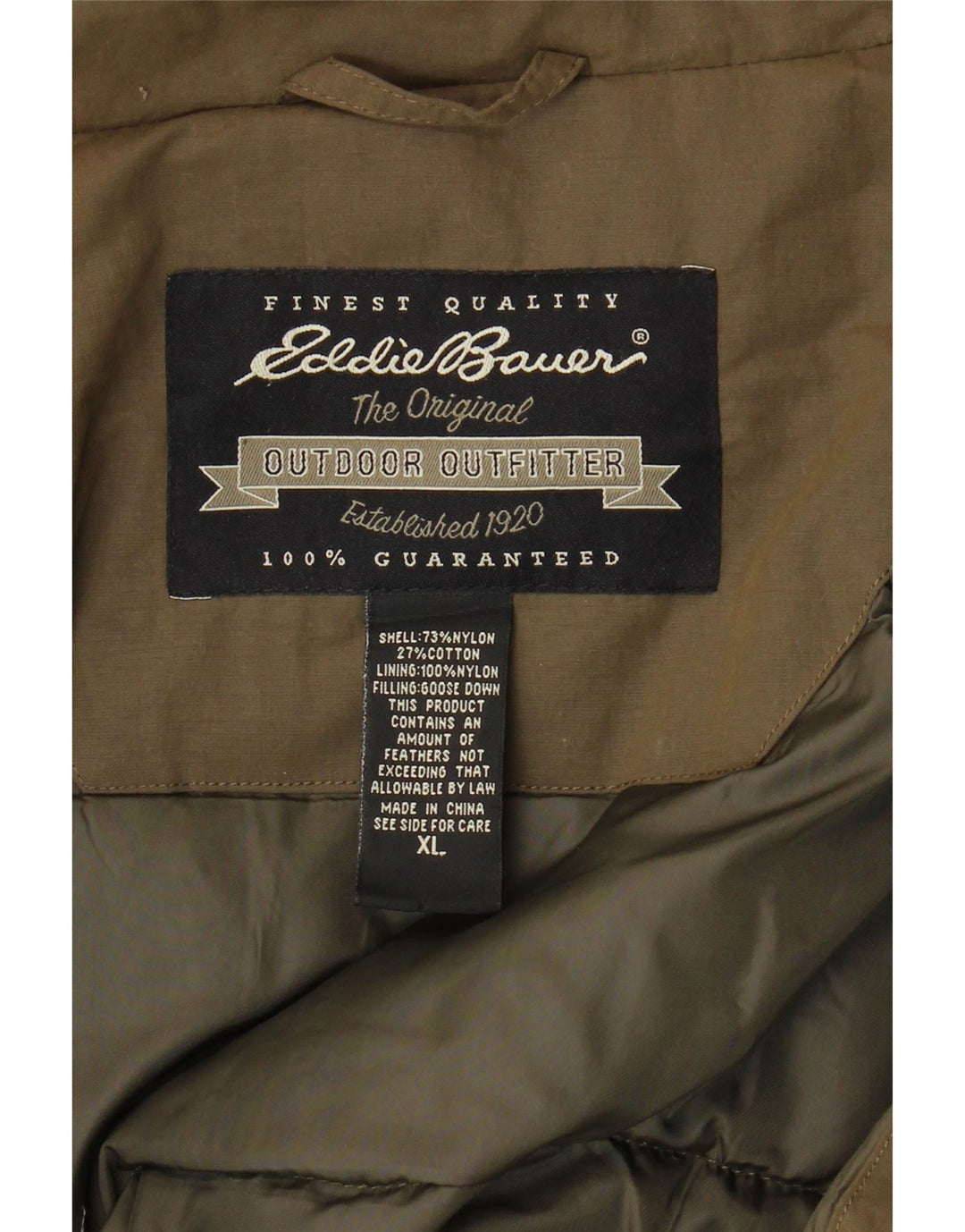 Męska ocieplana kurtka Eddie Bauer UK 42 XL, nylon khaki