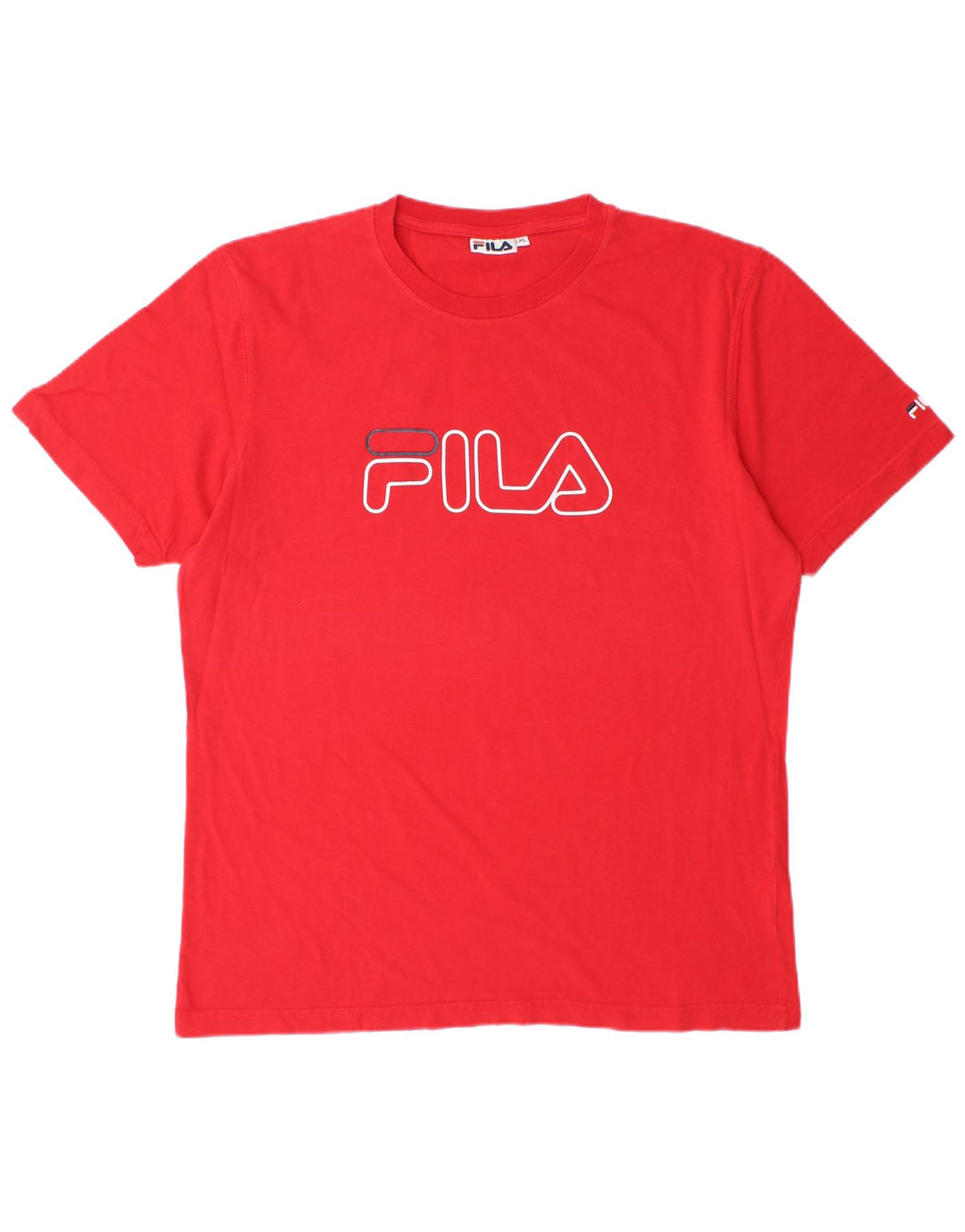 Męska koszulka z grafiką Fila Top XL, czerwona, bawełniana