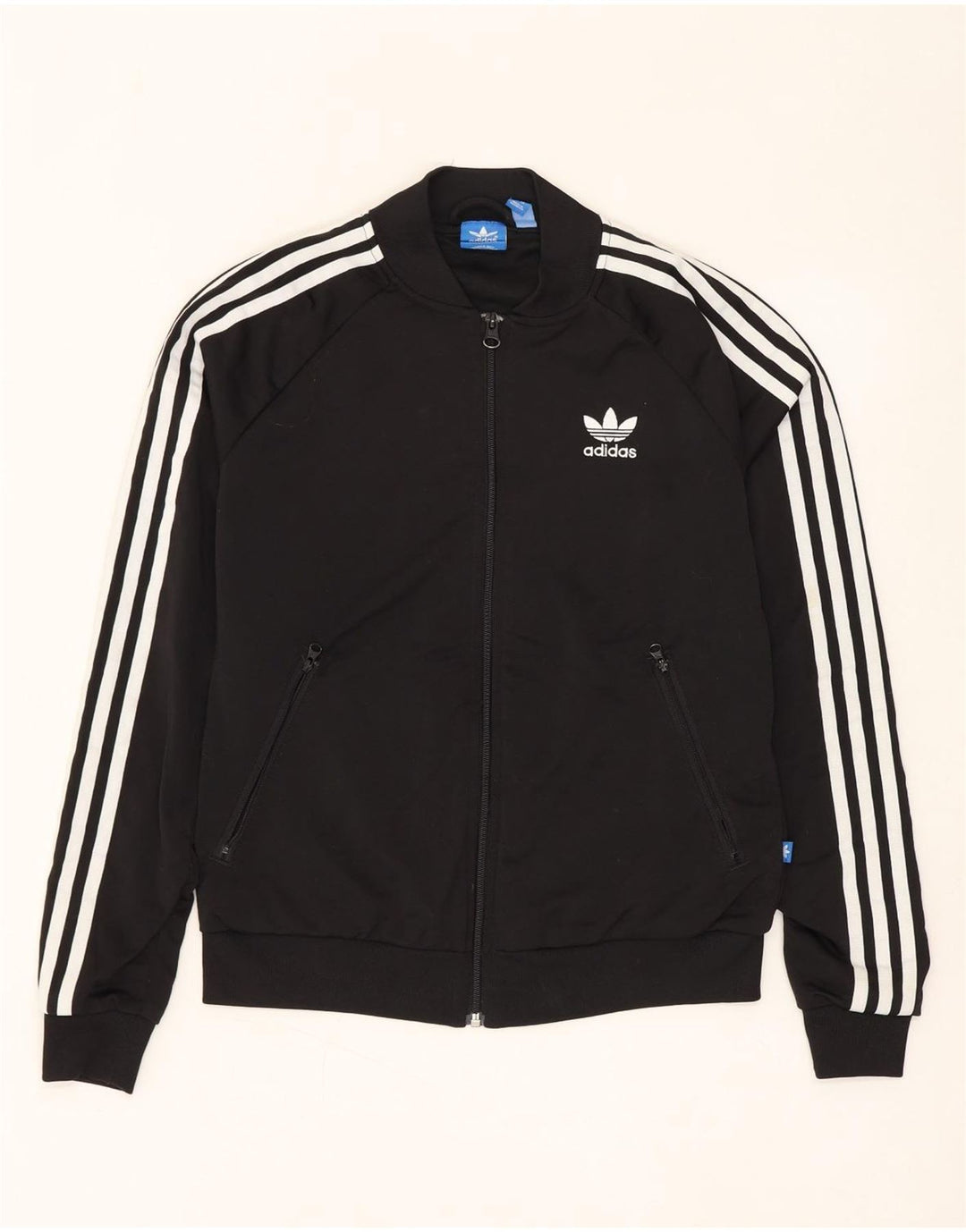 Damska kurtka dresowa ADIDAS z grafiką UK 10, mała, czarna, poliester