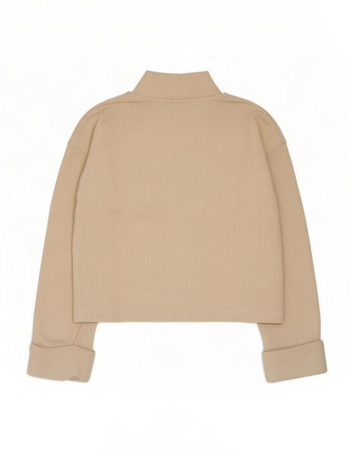 Damski top oversize Zara z długim rękawem, UK 10, mały, w kolorze złamanej bieli
