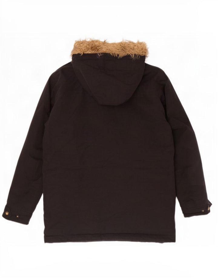 Męska kurtka parka z kapturem Jack & Jones UK 38, średni czarny poliester
