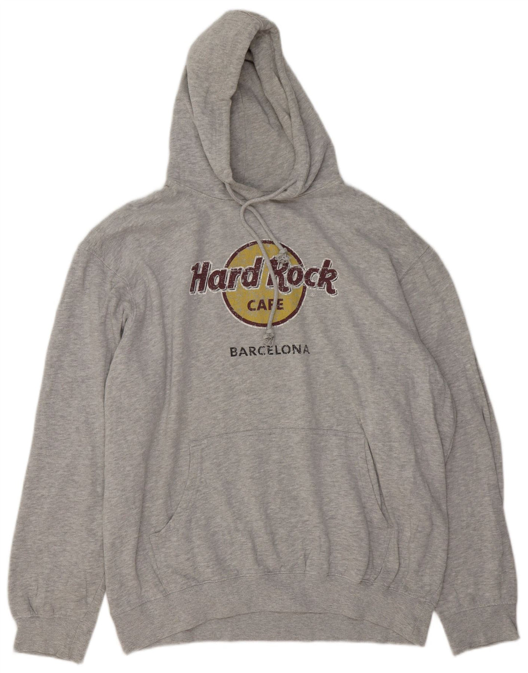 Męski sweter z kapturem Hard Rock Cafe Barcelona z grafiką 2XL Szary, nakrapiany bawełniany
