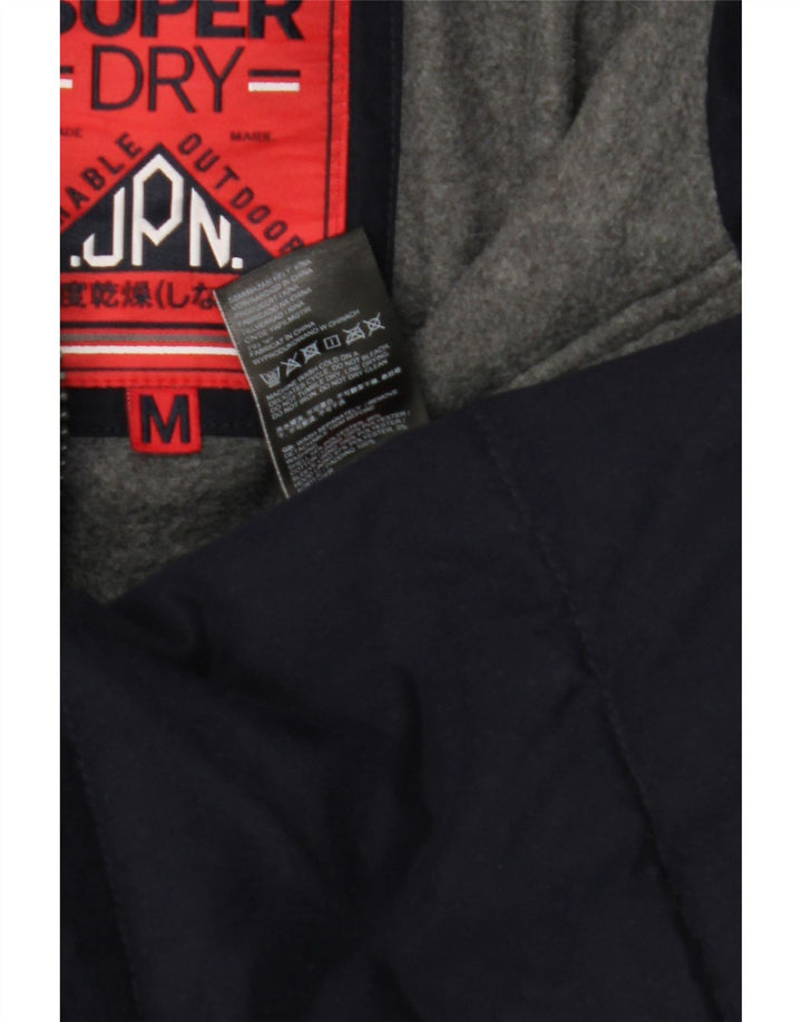 Męska ocieplana kurtka z kapturem Superdry UK 38, średni granatowy poliester