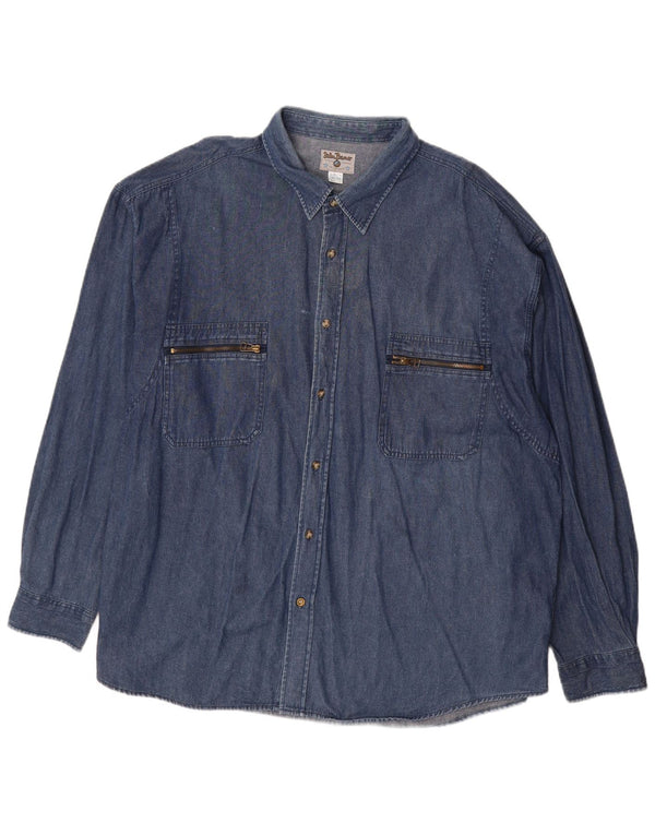 Koszula męska JOHN BANER, dżinsowa, rozmiar 18, 2XL, granatowa, bawełniana