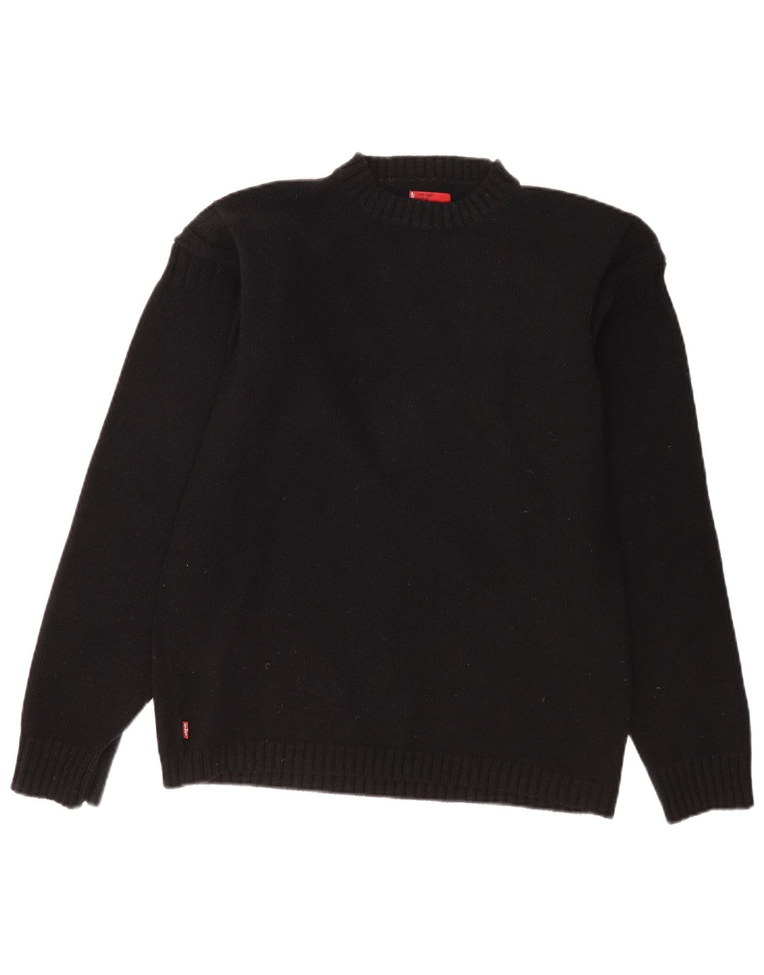 Męski sweter z okrągłym dekoltem Levi's, duży, czarny, z owczej wełny
