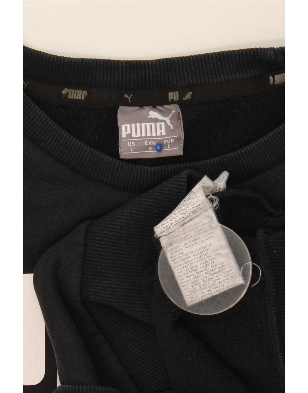 Męska bluza z grafiką Puma, duża, czarna, bawełniana