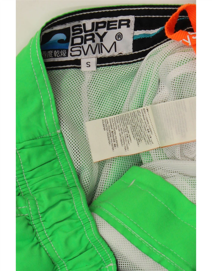 SUPERDRY Mens Graphic Swimming Shorts Small Green Polyester Vintage Superdry and Second-Hand Superdry from Messina Hembry 