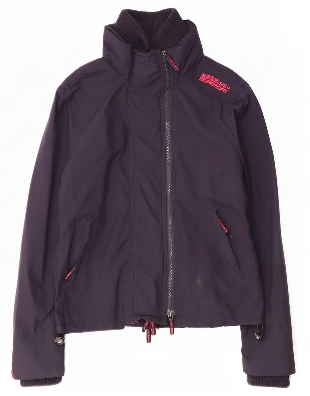 Damska kurtka przeciwdeszczowa Superdry UK 14, średni granatowy nylon