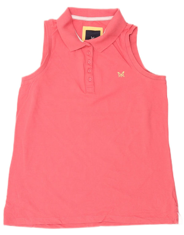 Damska koszulka polo bez rękawów Crew Clothing UK 12, średnia różowa bawełna