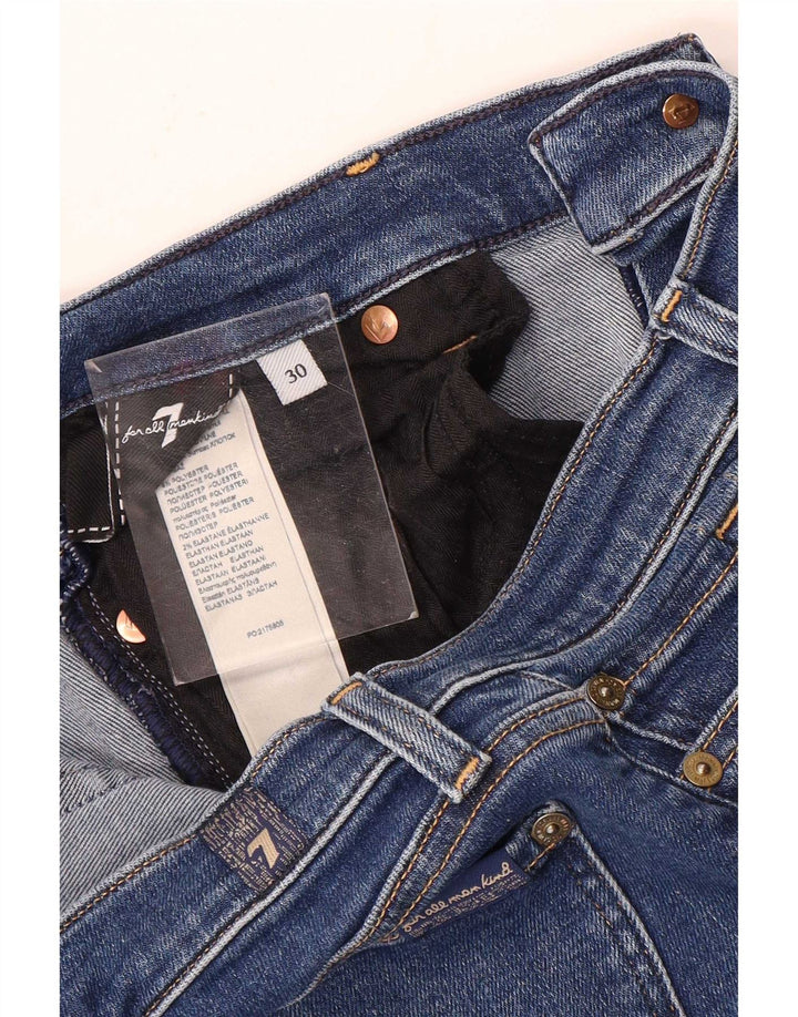 Damskie jeansy skinny 7 For All Mankind W30 L30 Niebieski poliester