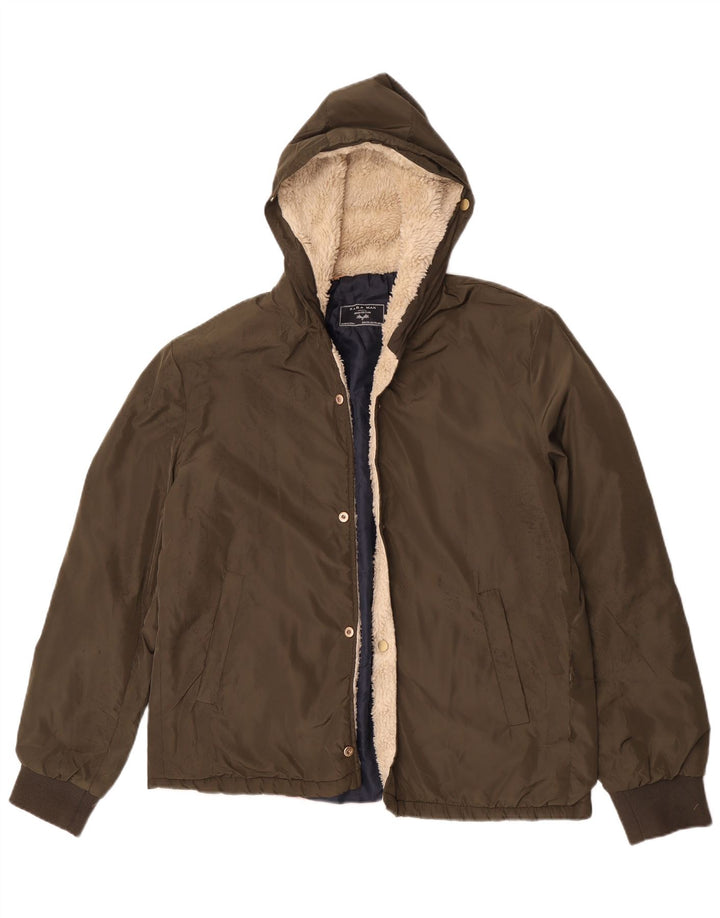 Męska kurtka bomberka z kapturem Zara UK 44 2XL Khaki Poliester