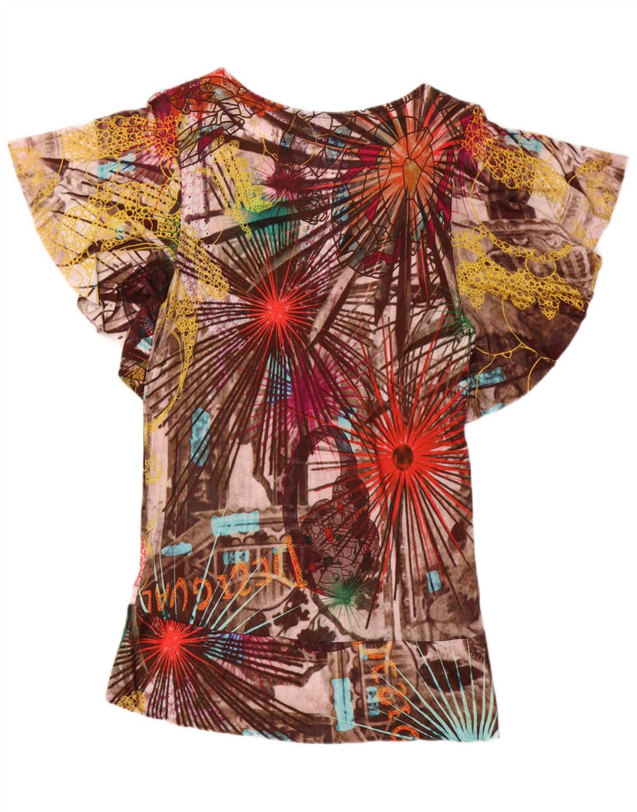 Damska bluzka Desigual Top UK 18 XL Wielobarwna patchworkowa wiskoza