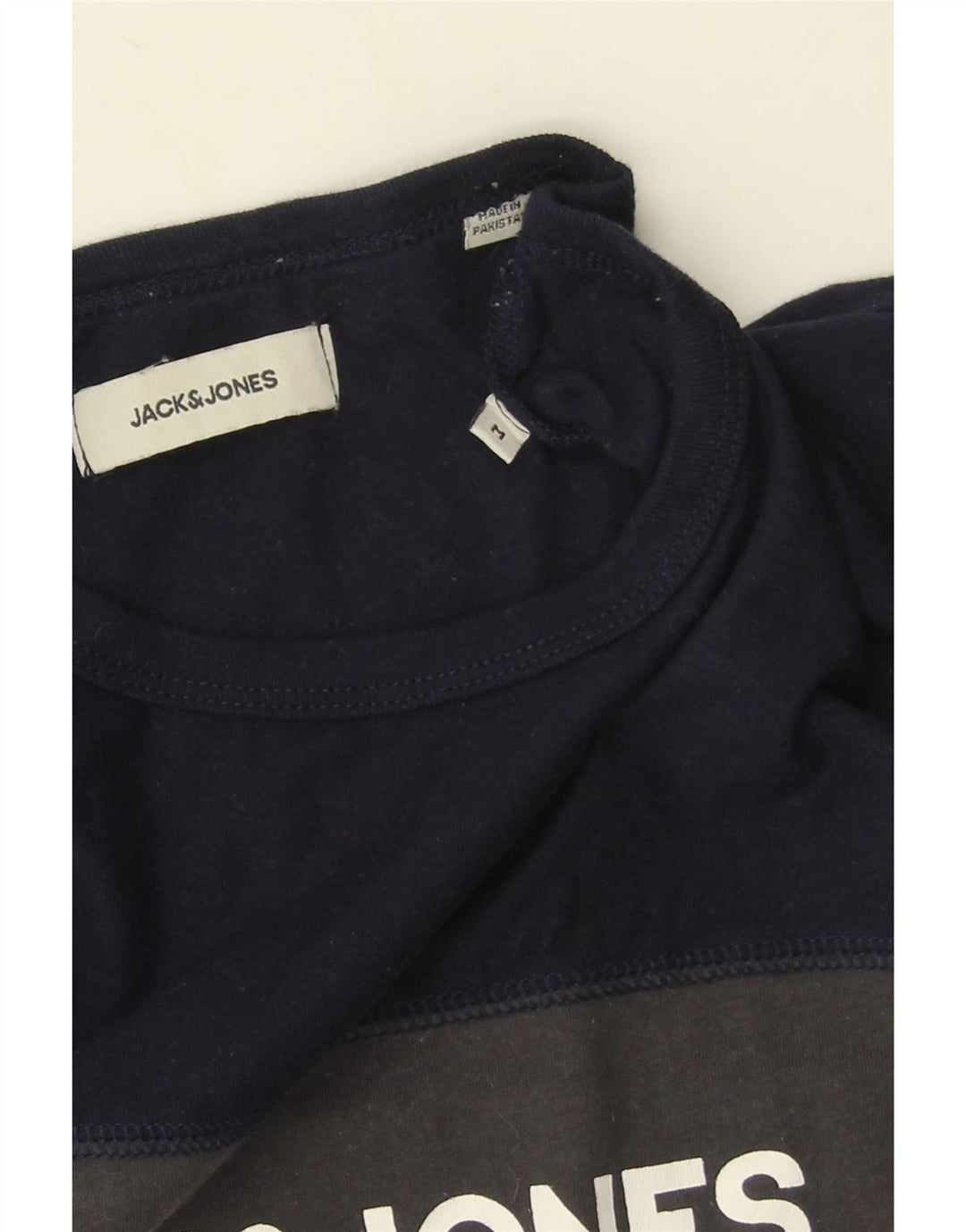 Męski T-shirt z grafiką Jack & Jones, bawełniany, średnioszary, z blokami kolorów