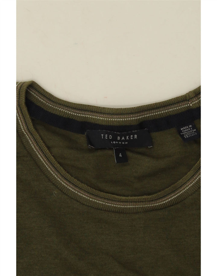 Ted Baker Męski T-shirt, rozmiar 4, duży, bawełniany khaki