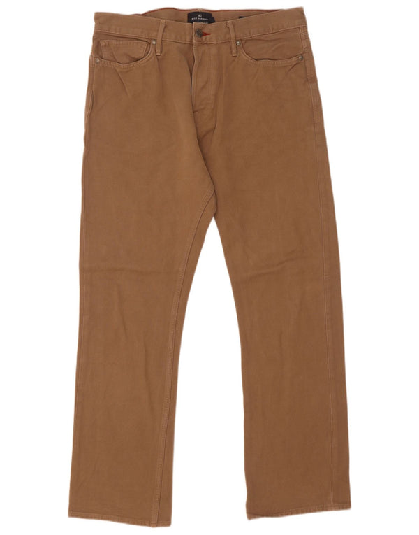 Męskie spodnie casual Marks & Spencer Blue Harbor o regularnym kroju W34 L31 beżowe