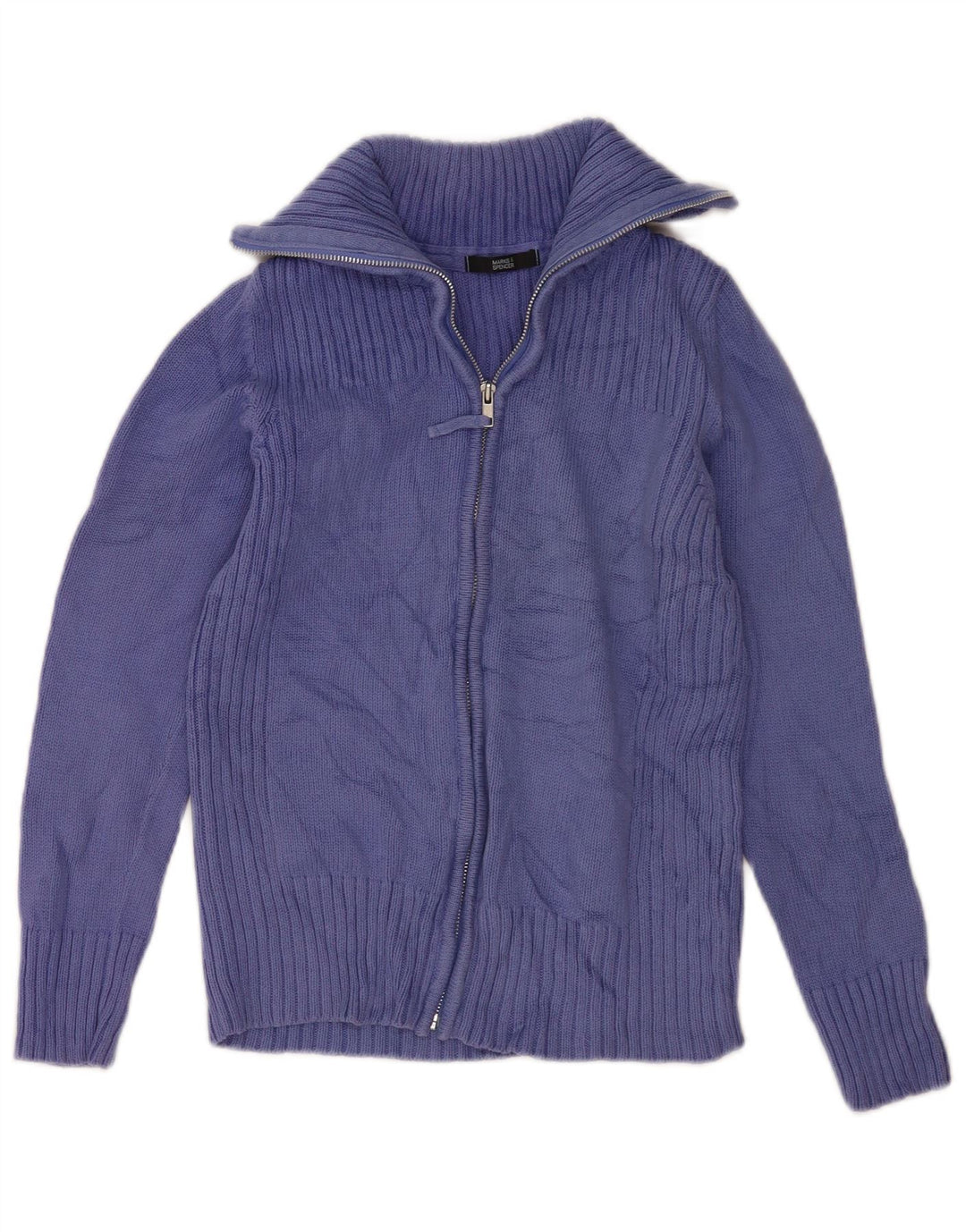 Marks & Spencer Damski sweter rozpinany UK 12, średni fiolet, bawełna