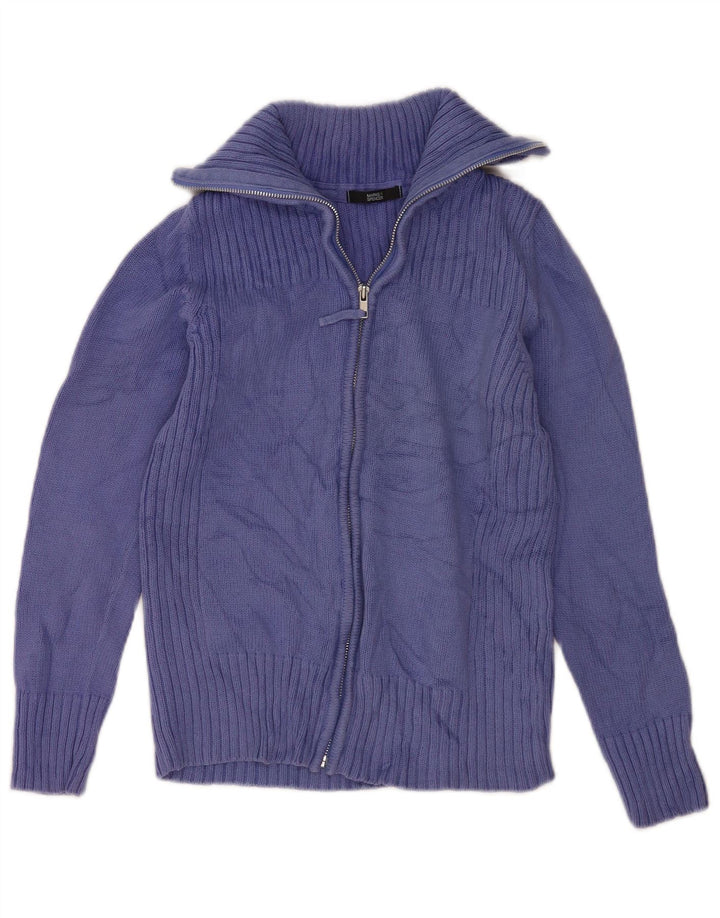 Marks & Spencer Damski sweter rozpinany UK 12, średni fiolet, bawełna