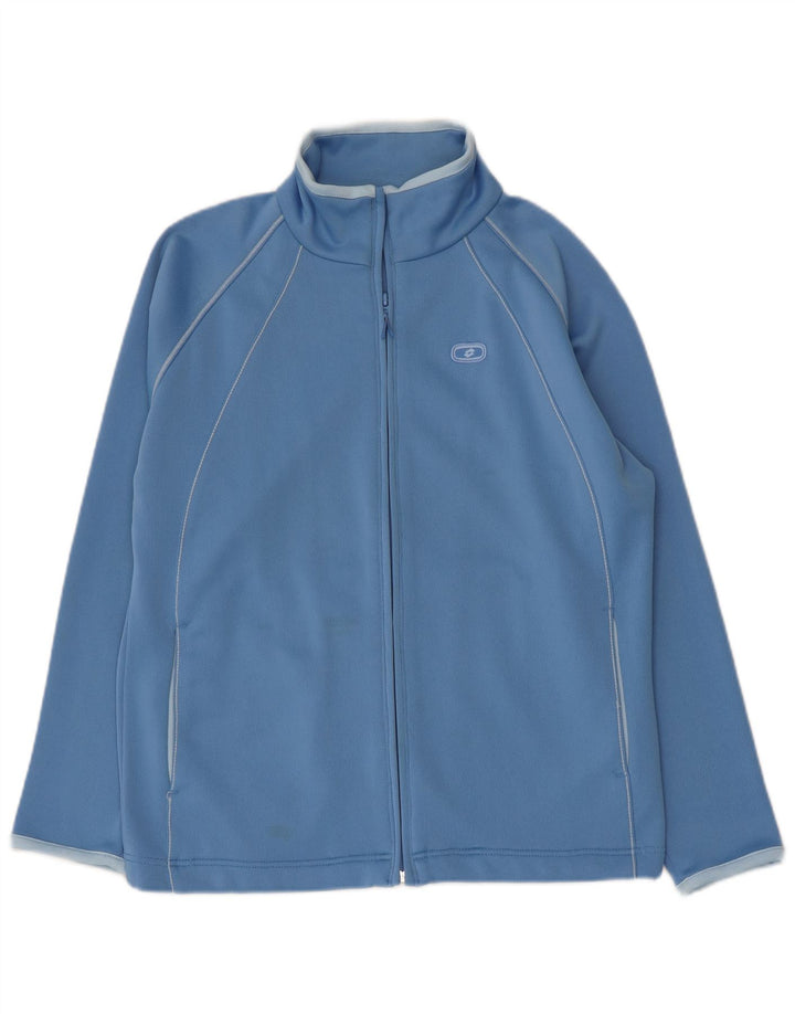 LOTTO Womens Oversized Tracksuit Top Jacket UK 10 Small Blue Polyester