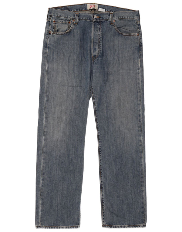 Męskie dżinsy Levi's 501 Straight W36 L32 Niebieskie bawełniane